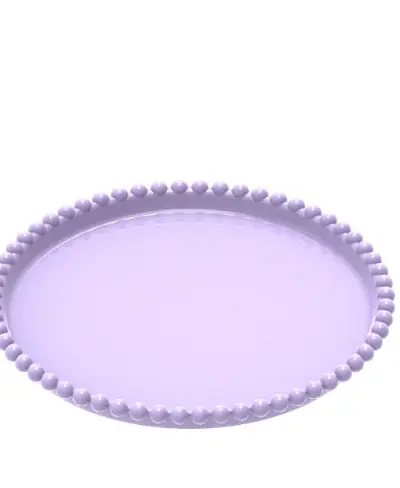 Bandeja Redonda 18 C/bordas De Esfera Lilas Candy