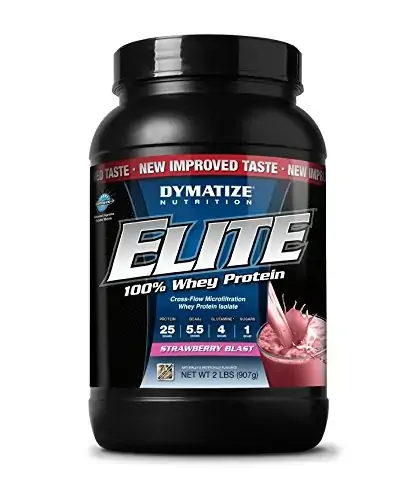 Dymatize Nutrition Elite Whey Shake, Strawberry Blast, 2 Pound