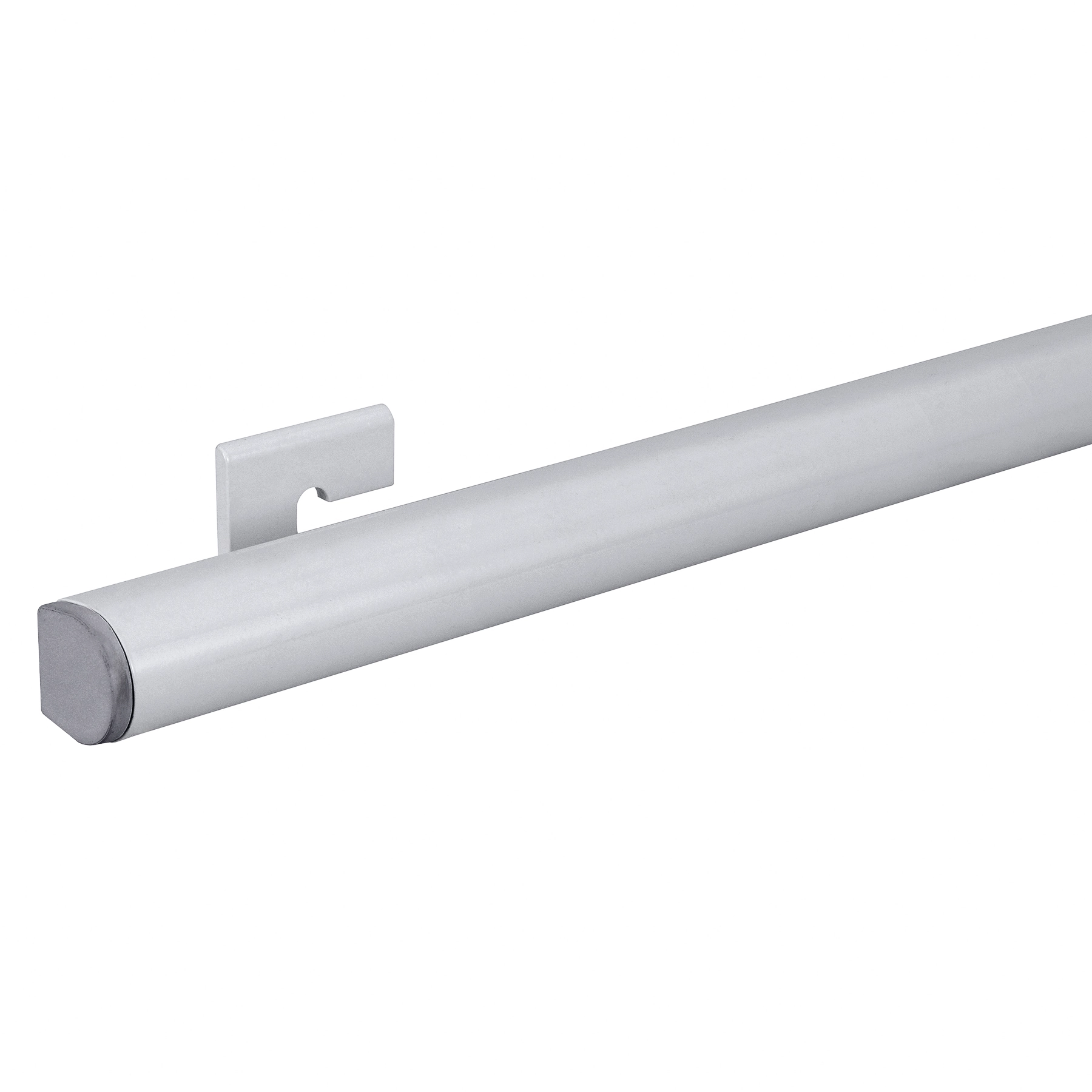 Corrimão para Escada em Alumínio Fosco Tubular 3m Cinza com Kit Instalação Bugal
