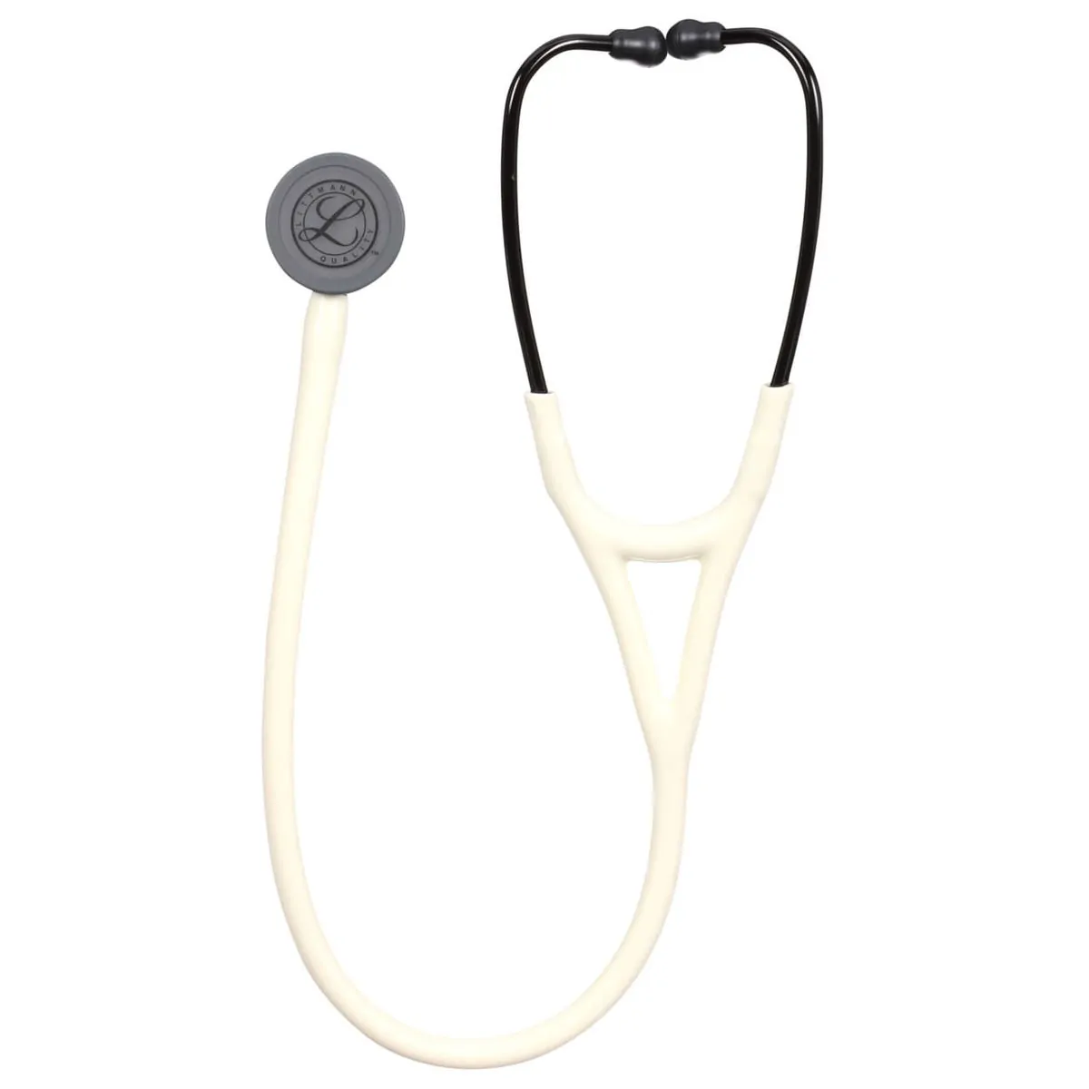 Estetoscópio Littmann Cardiology IV - Branco Alabastro Cetim com Preto Fosco 6186C
