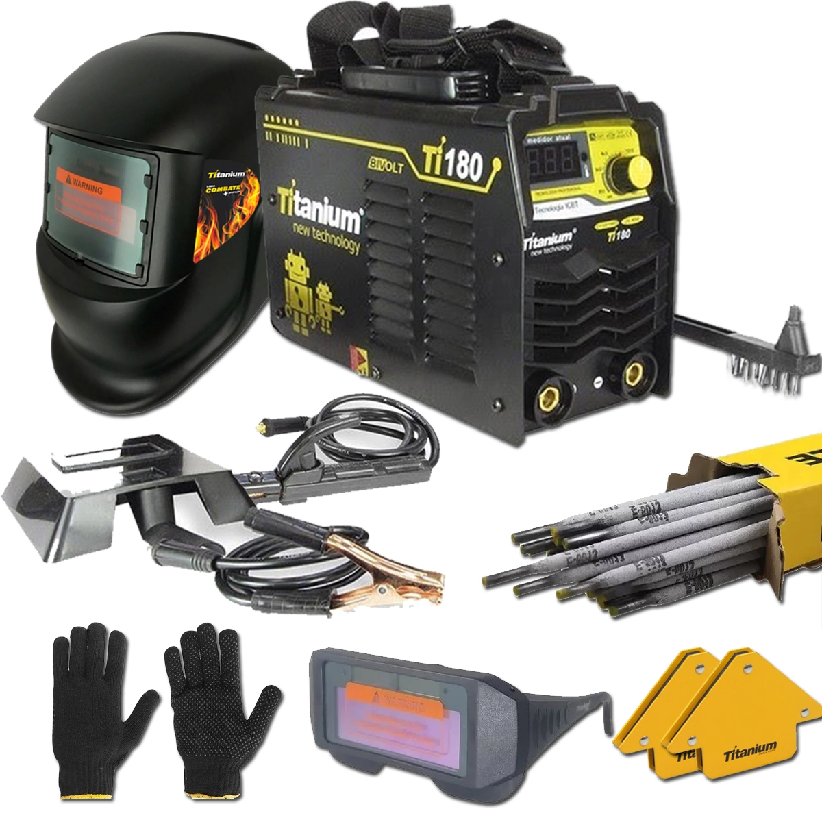 Máquina Inversora De Solda Mini 140a C/ Máscara E Acessórios