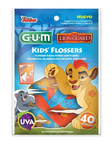 Fio Dental Com Cabo Kids’ Flossers Uva The Lion Guard Gum 40 Unidades
