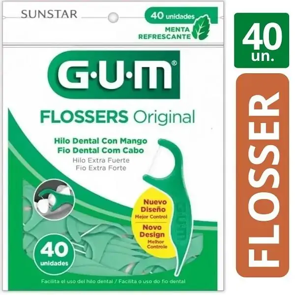 Fio Dental Com Cabo Original Menta Gum 40 Unidades