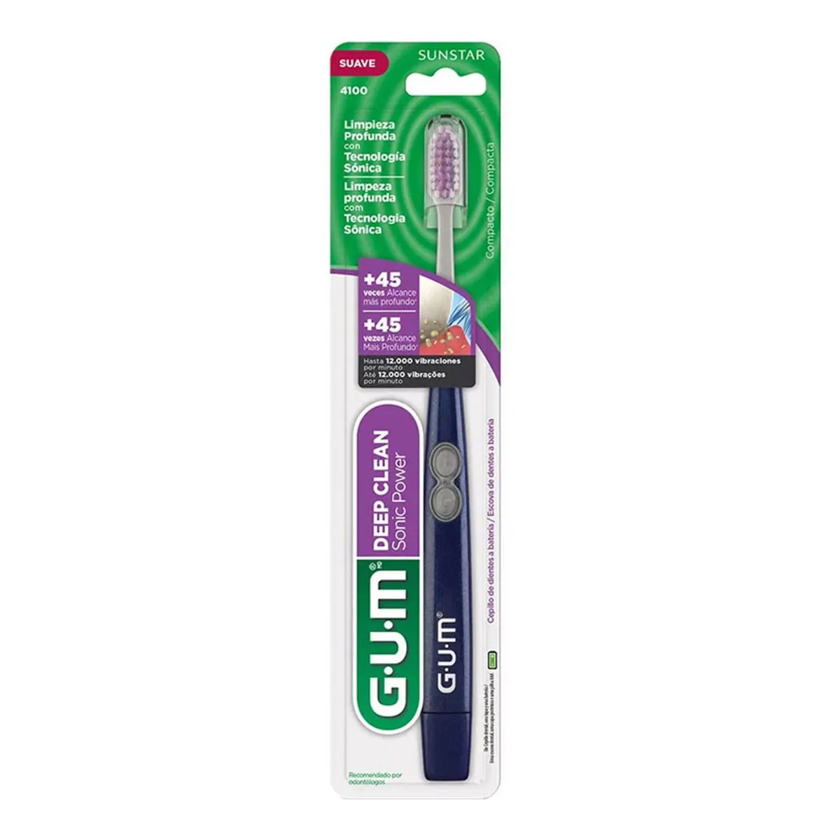 Escova Dental Elétrica à Bateria Deep Clean Sonic Power Gum