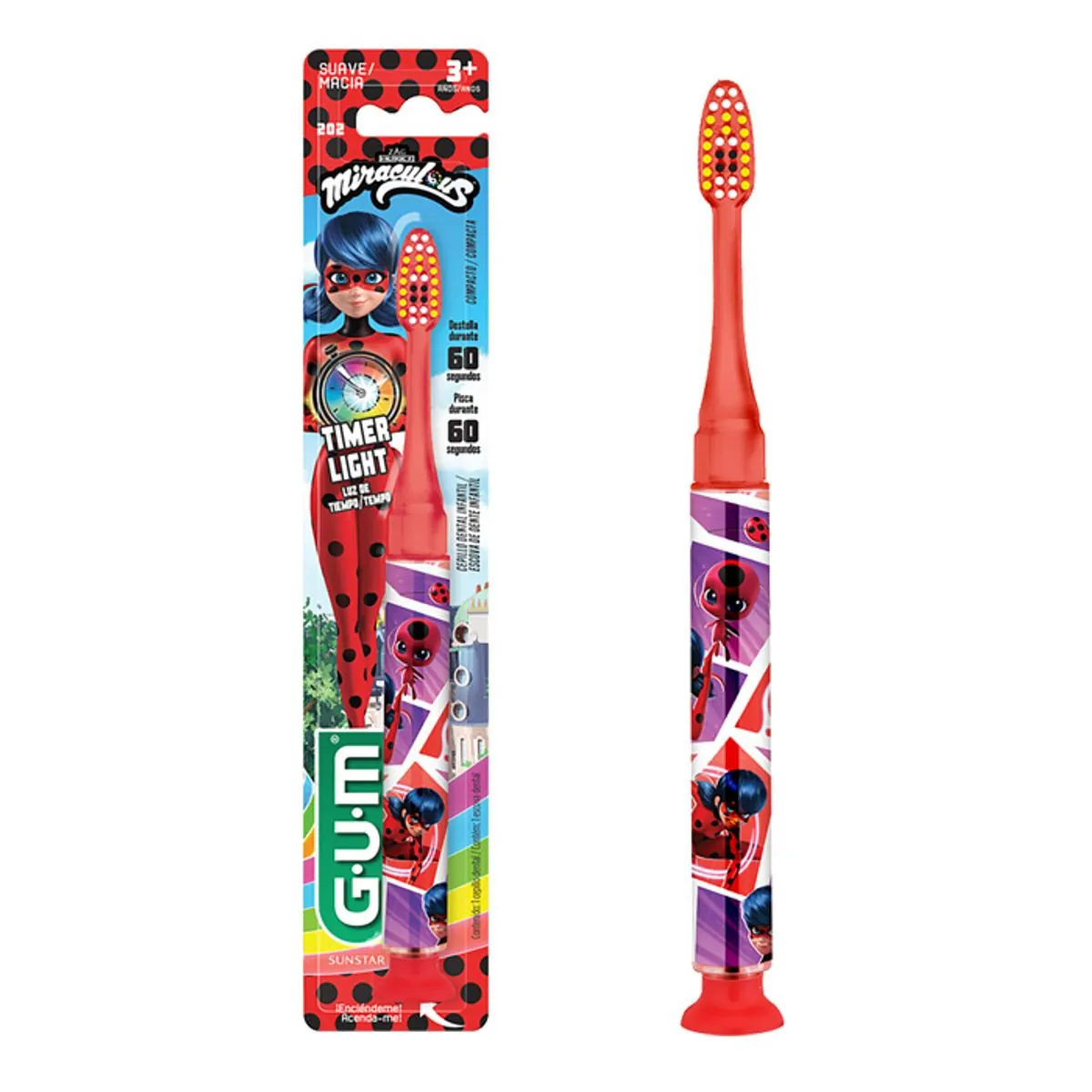 Escova Dental Infantil Macia Miraculous Timer Light Gum