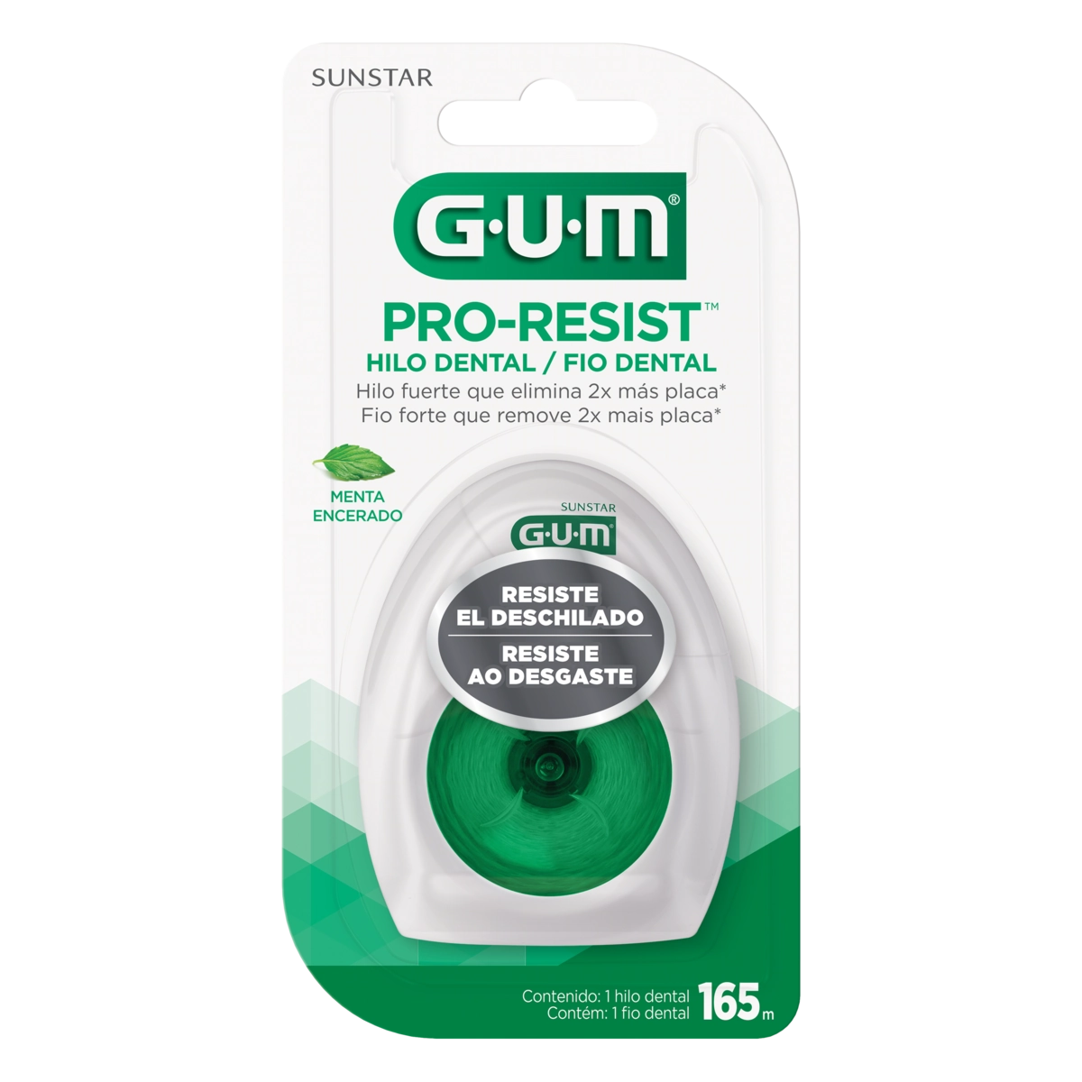 Fio Dental Encerado Menta Gum Pro Resist 165m