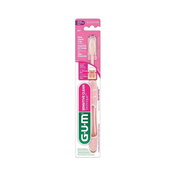 Escova Dental Sensitive Gum Cerdas Suaves E Cabeça Compacta Capa, Gum, Multicor