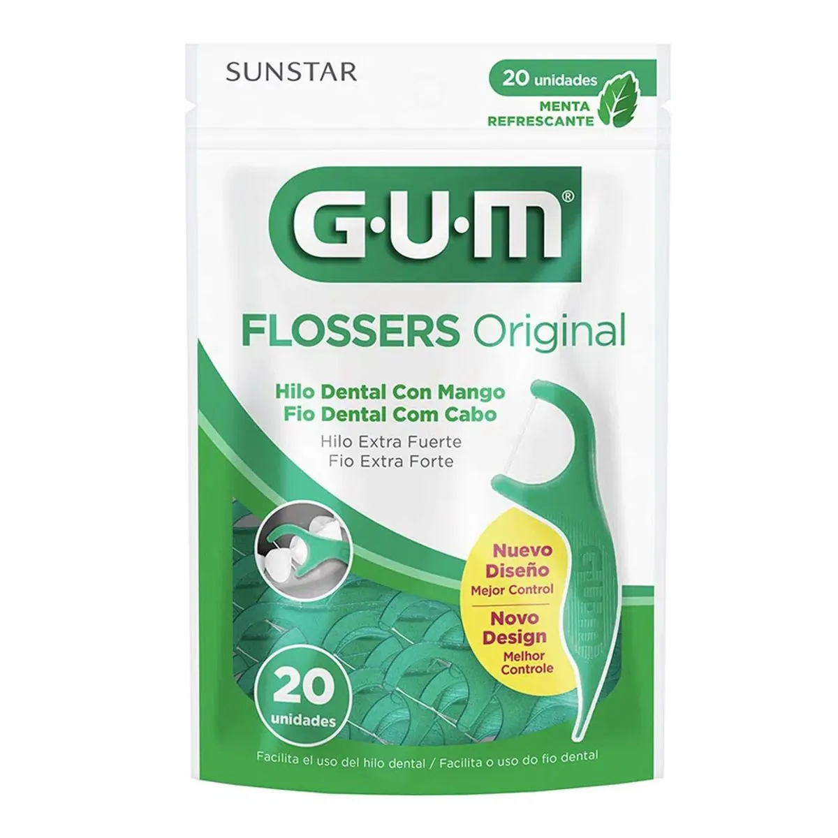 Fio Dental Com Cabo Original Menta Gum 20 Unidades