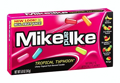 Mike Ike, Tropical Typhoon Flavored Candies, 5oz Box Pack Of 12