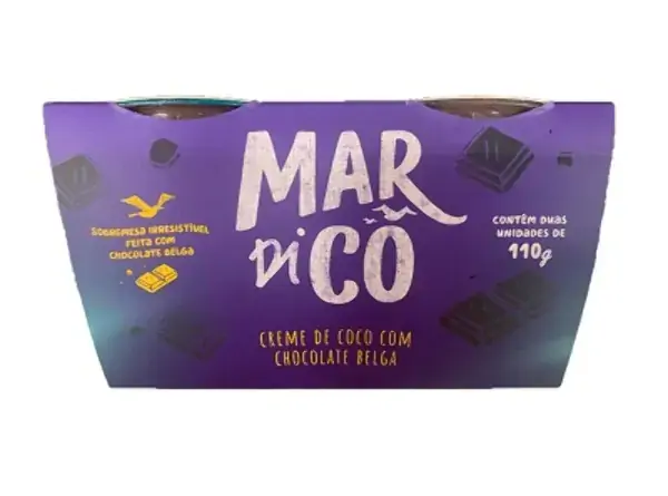 Sobremesa Chocolate Mineiro Mardicô Bandeja 220g 2 Unidades