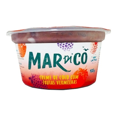 Creme De Coco Frutas Vermelhas Mardicô Pote 135g
