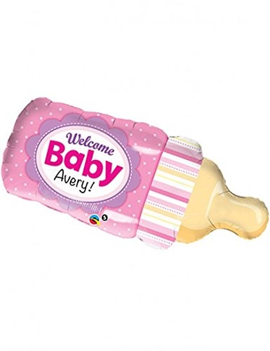 Pioneer Balloon Company Welcome Baby Bottle Shape Balloon, 39, Pink
