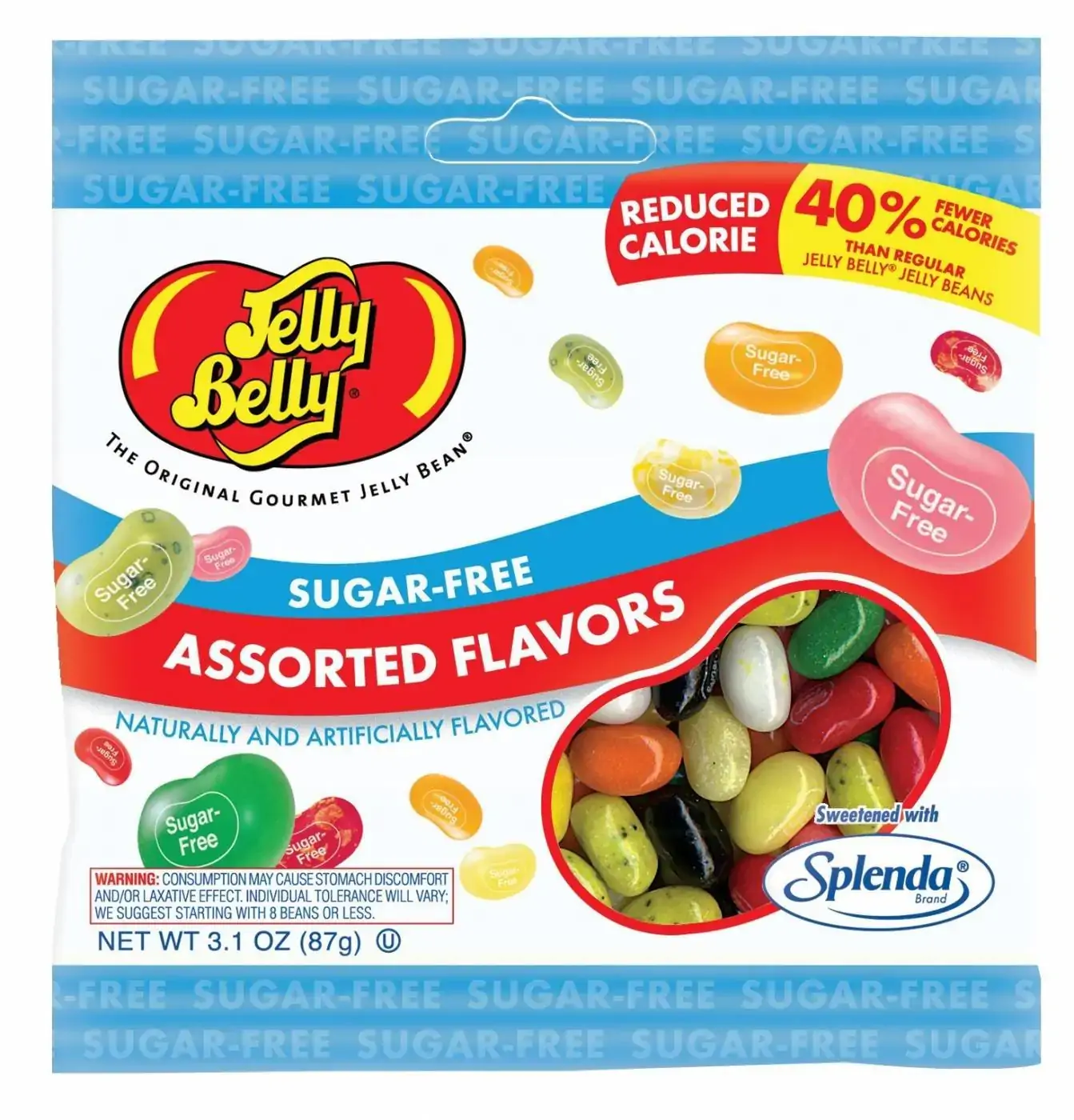 Jelly Belly Sugar Free Assorted Flavor Jelly Beans 2.8 Oz Bag 3 Pack