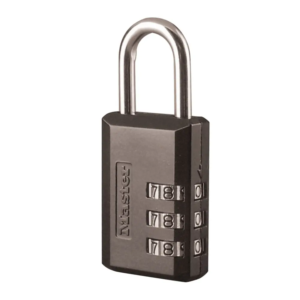 Master Lock Cadeado Preto C/ Segredo 3 Dígitos Personalizável 647d