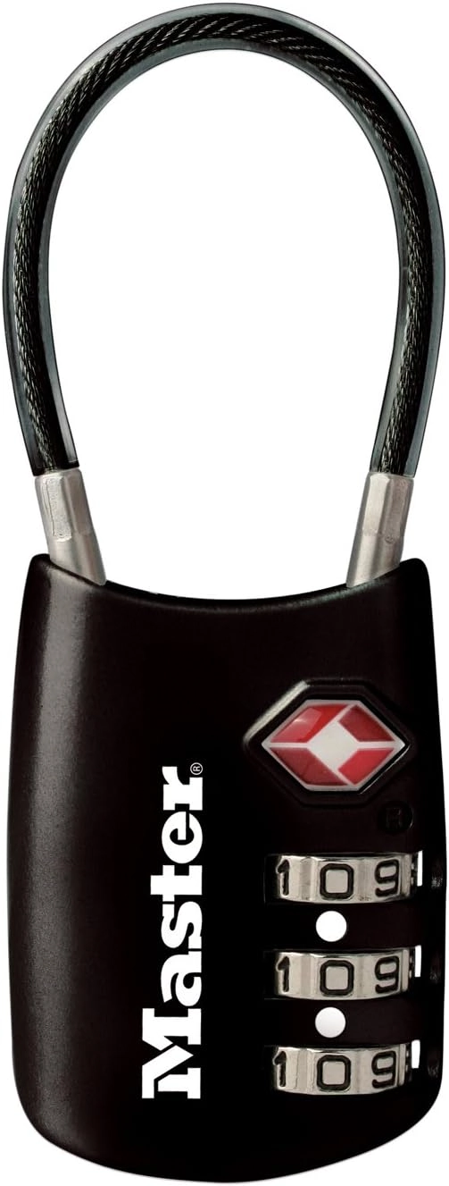 Master Lock Cadeado Com Trava De Bagagem Aprovada Pela Tsa, Preto