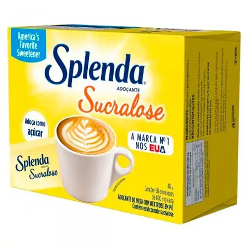 Adoçante Em Pó Sucralose Splenda Caixa 40g 50 Unidades