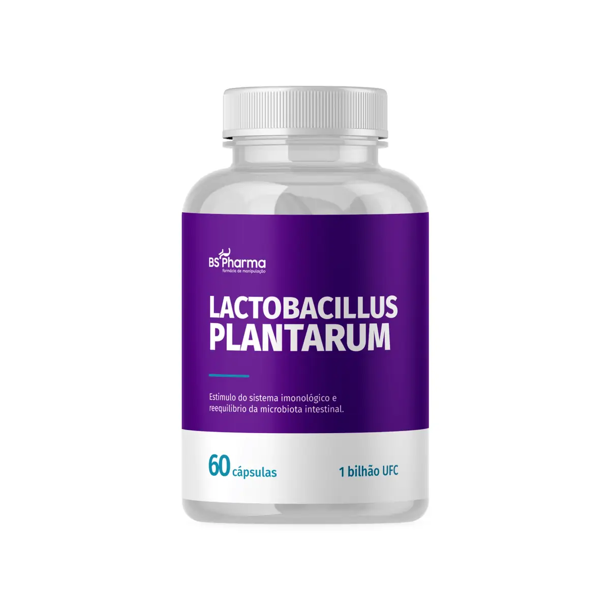 Lactobacilos Plantarum 1 bilhão UFC 60 Cápsulas BS Pharma