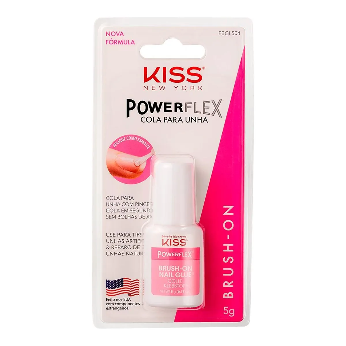 Cola Para Unha Brush On Kiss New York Powerflex Blister 5g