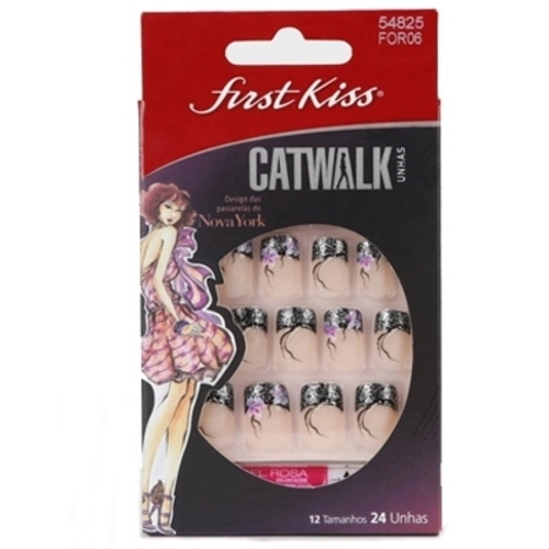 Unhas Postiças Unhas Postiças Catwalk C/24 Strut 54825 For06 First Kiss