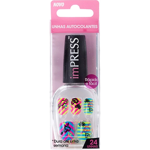 Unhas Postiças First Kiss Autocolantes Impress Vamp It Up