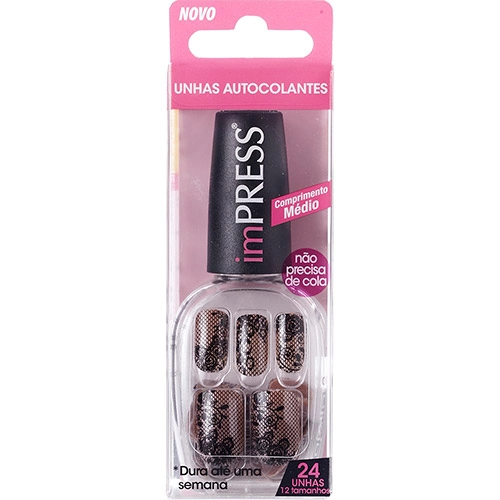 Unhas Postiças First Kiss Autocolantes Impress Medium Fierce