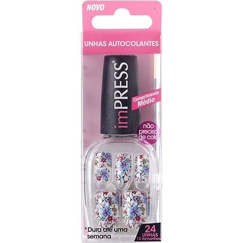 Unhas Postiças First Kiss Autocolantes Impress Medium Over It