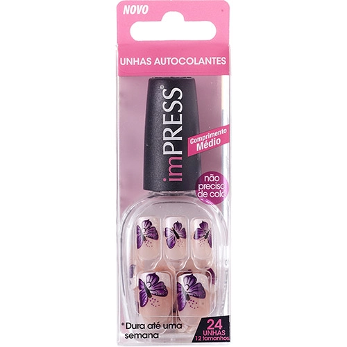 Unhas Postiças First Kiss Autocolantes Impress Medium Temptation