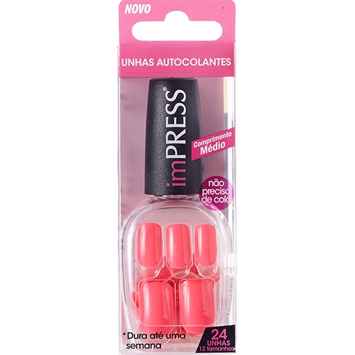 Unhas Postiças First Kiss Autocolantes Impress Medium Lighten Up