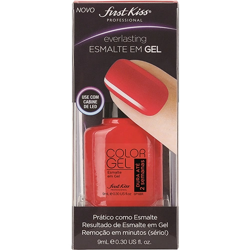 Esmalte Em Gel First Kiss Everlasting Flaming Cremoso Vermelho