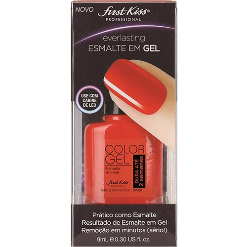 Esmalte Em Gel First Kiss Everlasting Guava Voom Cremoso Vermelho Tomate