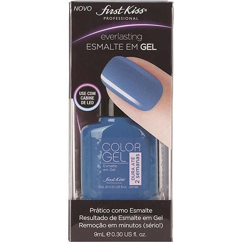 Esmalte Em Gel First Kiss Everlasting Ocean Cremoso Azul Oceano
