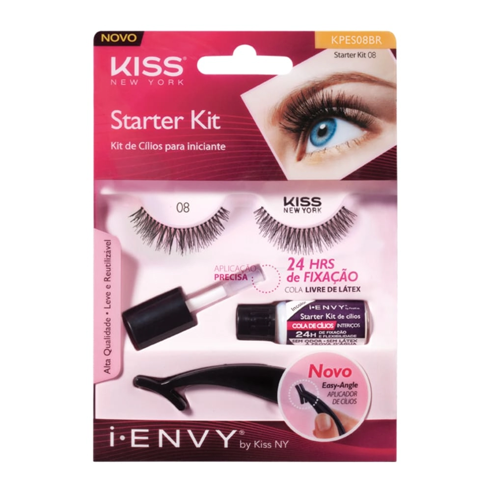 Kit De Cílios Postiços First Kiss I Envy Starter Kit 08 Ref Kpe08br