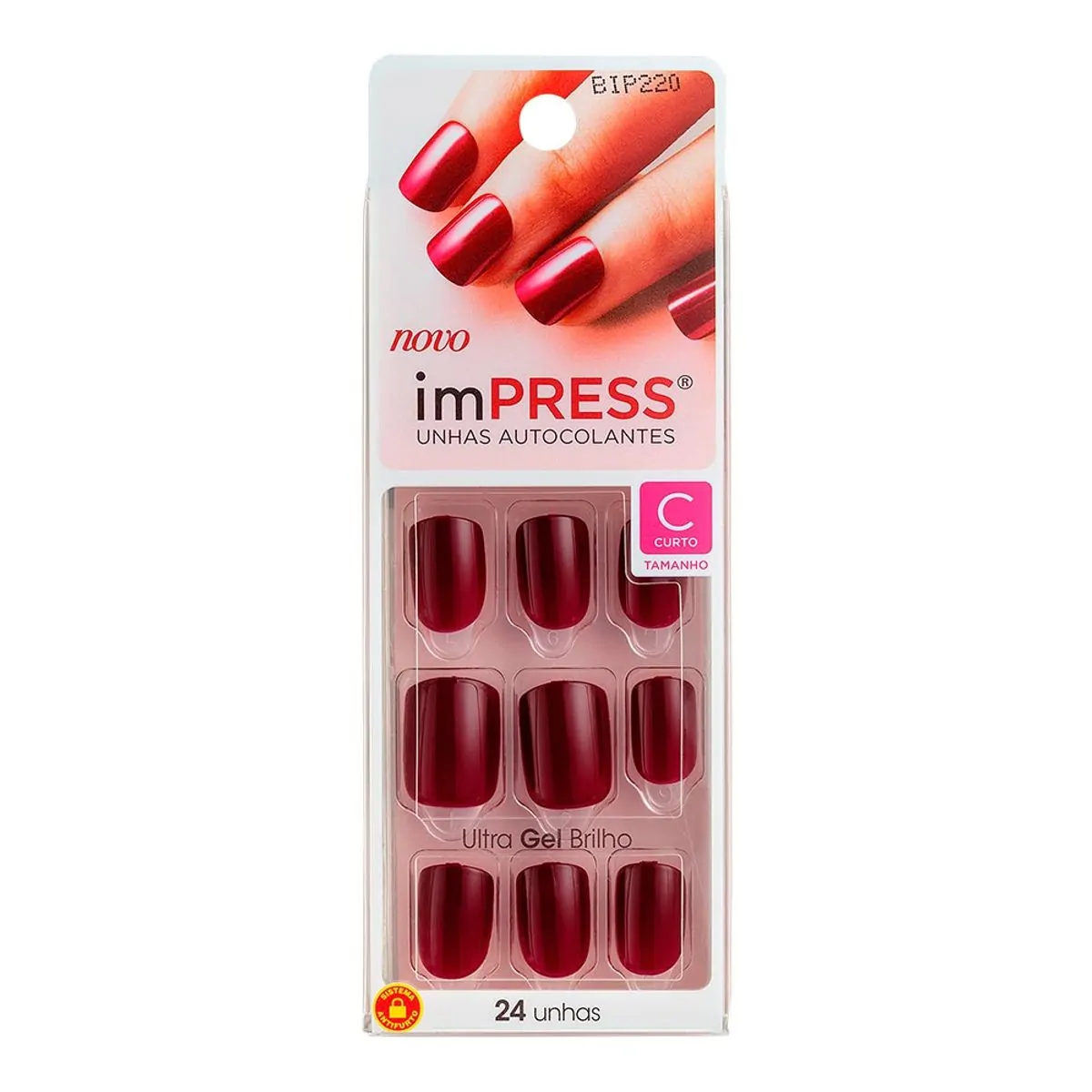 Unhas Postiças Autocolantes Impress Matchmaker Curto Com 24 Unidades