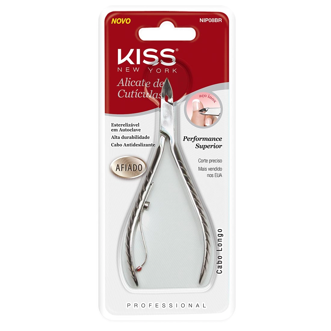 Alicate Para Cuticula Cabo Longo Kiss New York
