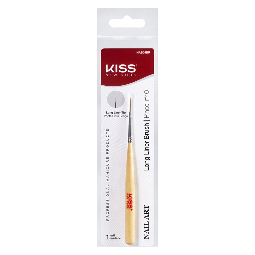 Pincel E Aplicador Kiss New York Pincel Nail Art Long Liner Nab05br 1un