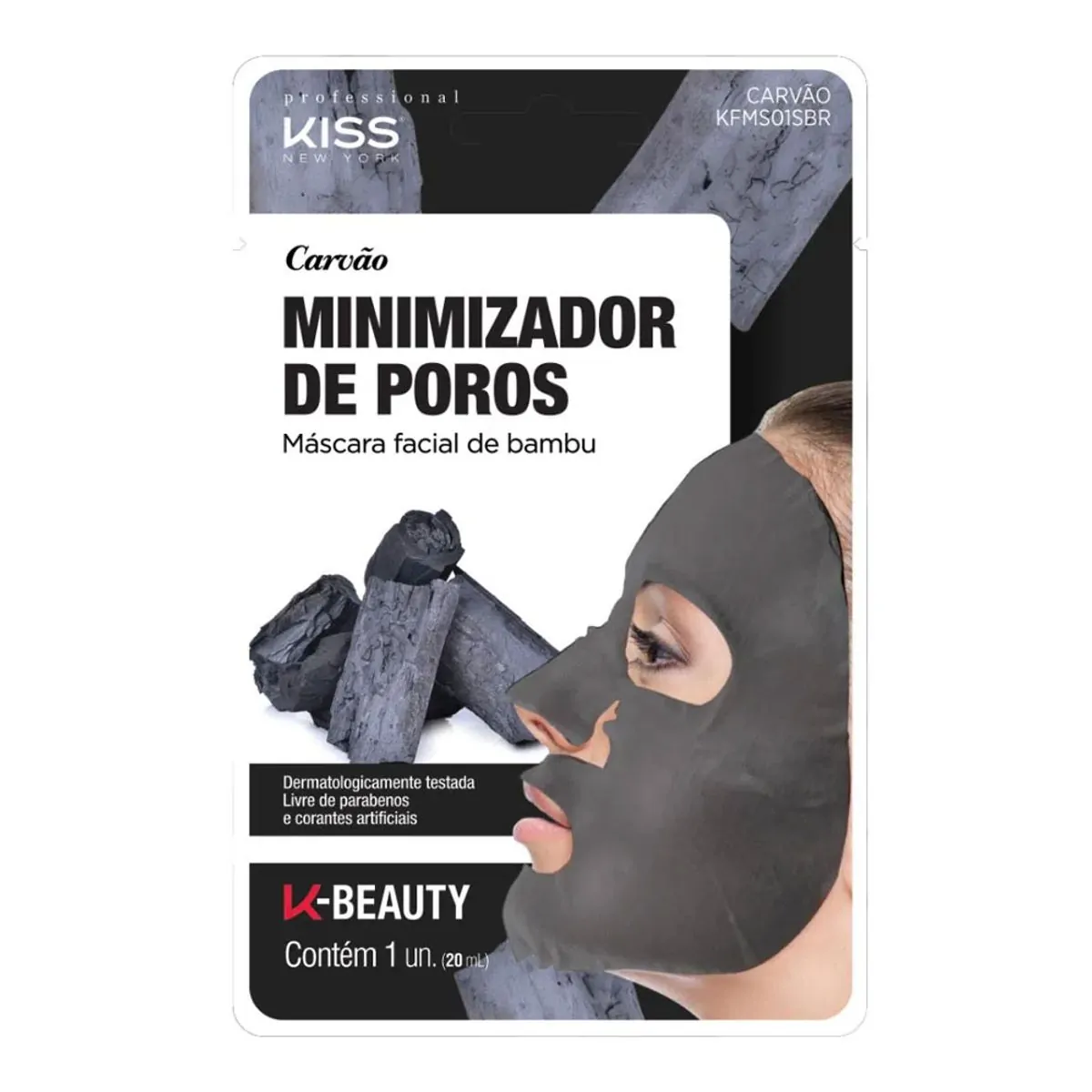 Carvão Minimizador de Poros Máscara Facial Kiss New York