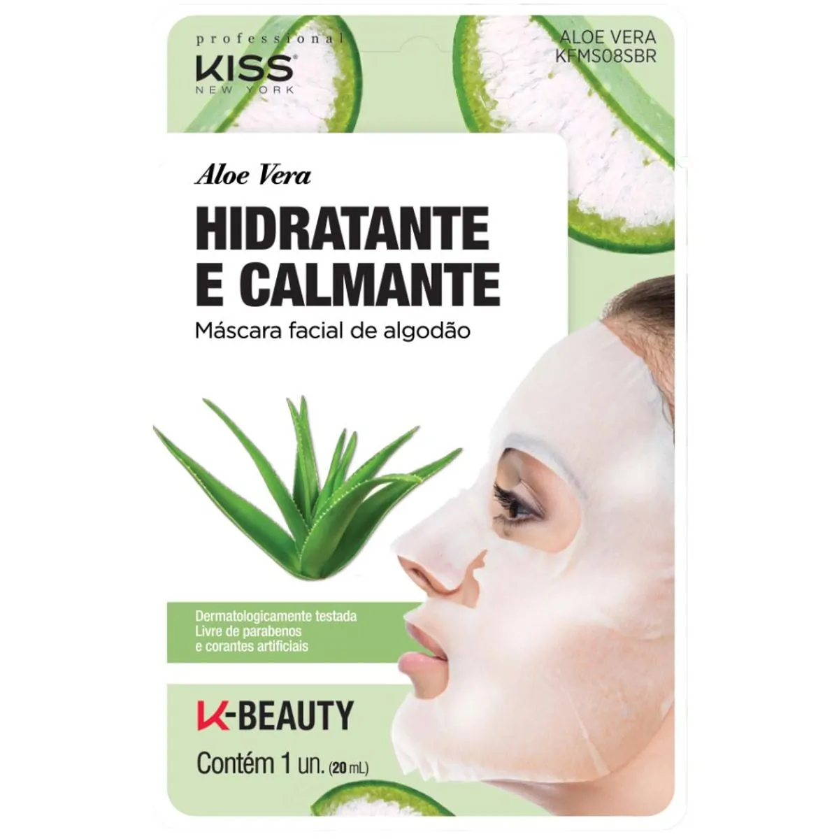 Máscara Faciel Kiss com Aloe Vera 20 Ml