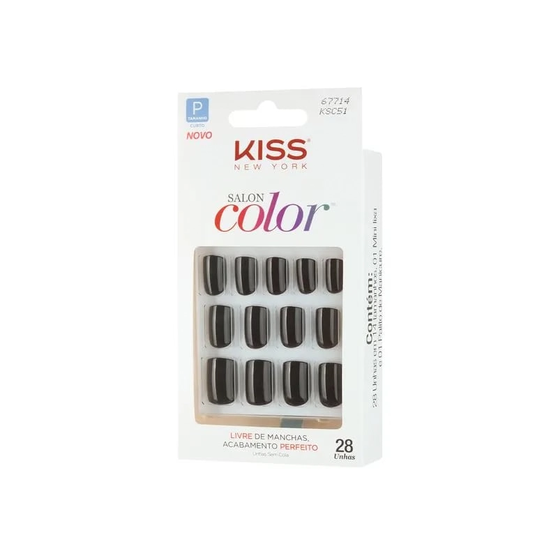 Unha Postiça Ksc0500br Kiss New York Salon Color P Curto Caixa 28 Unidades