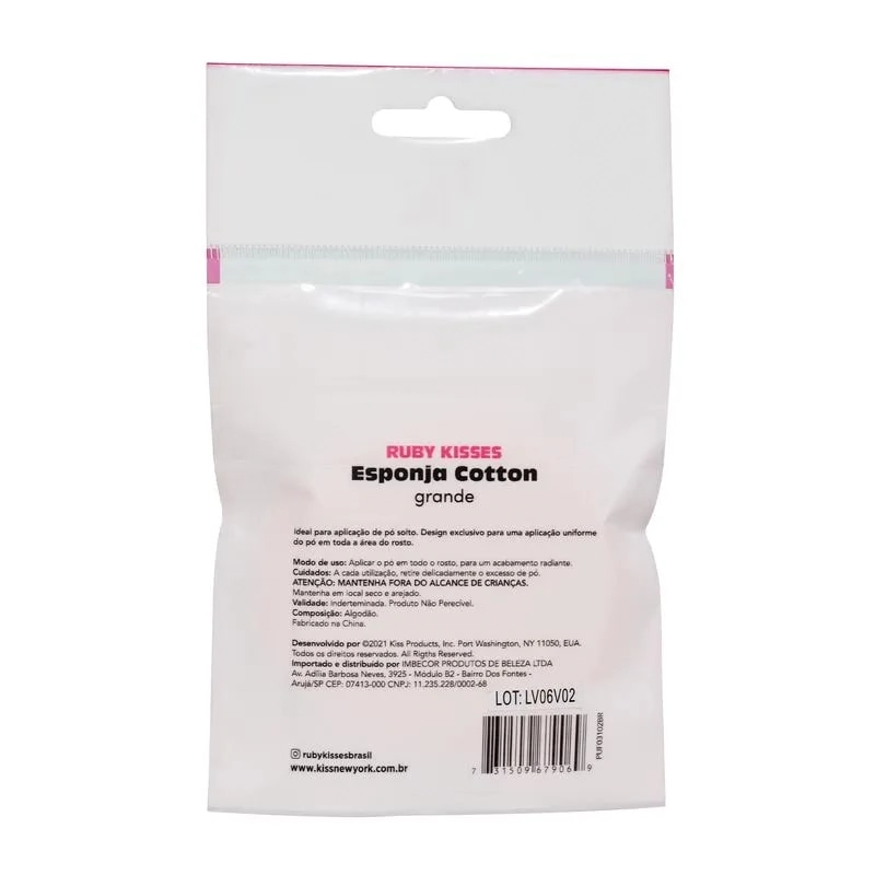 Kiss Esponja Fac R.puf03br Cotton Grande
