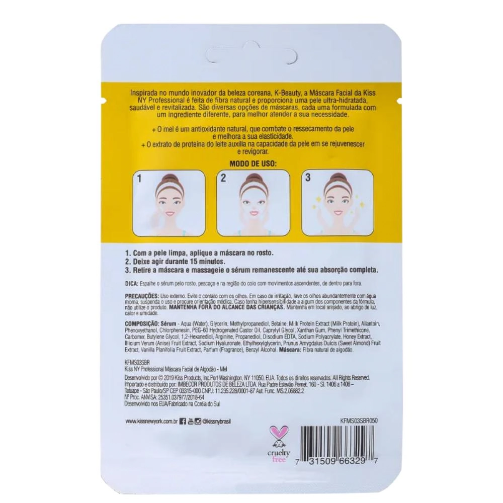 Kiss Masc Facial Algodao Mel R.kfms03br