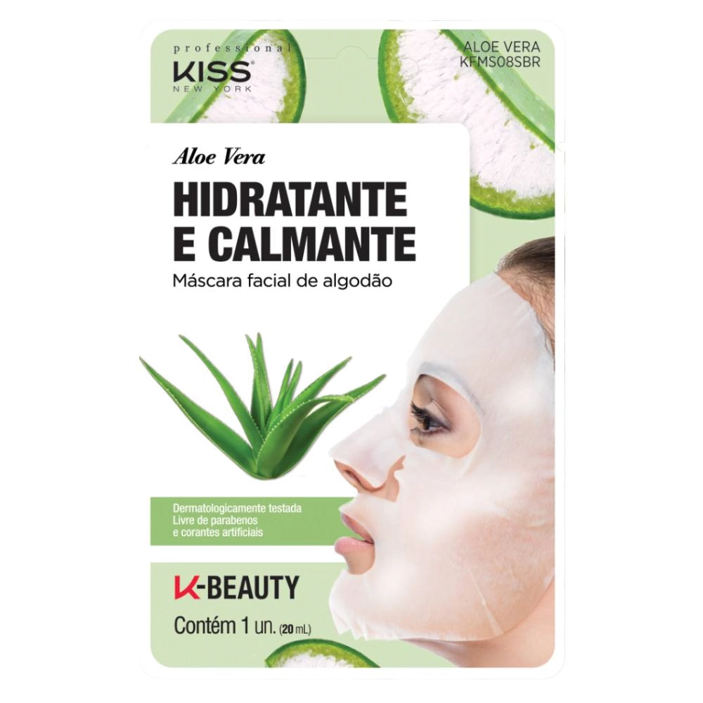 Mascara Facial Kiss New York Professional Algodao Aloe Vera Kfms08sbr 1un