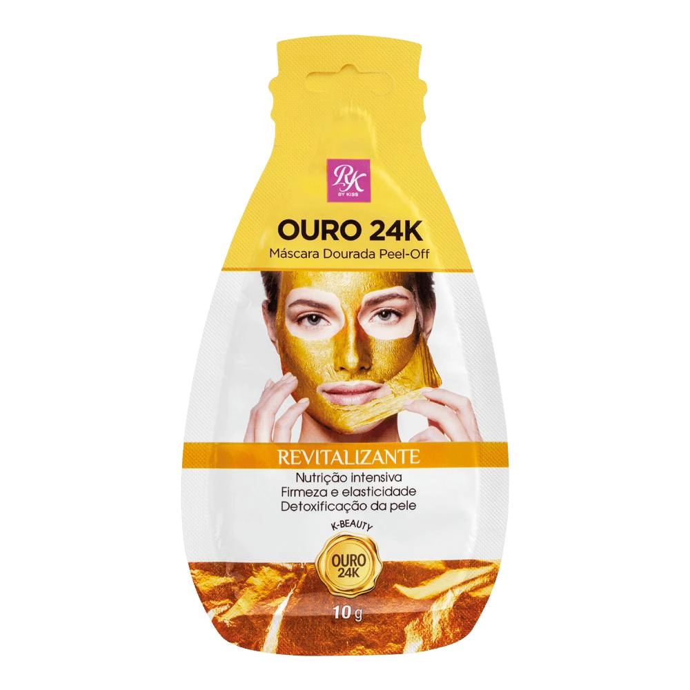 Máscara Dourada Peel-Off Ouro 24K 10g - KISS Com 3 Unidades