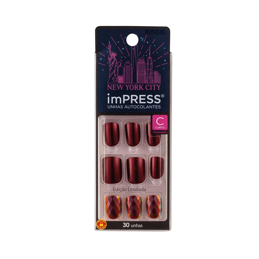 Kiss Unhas Impress Nyc R.bipa505br Curto Soho