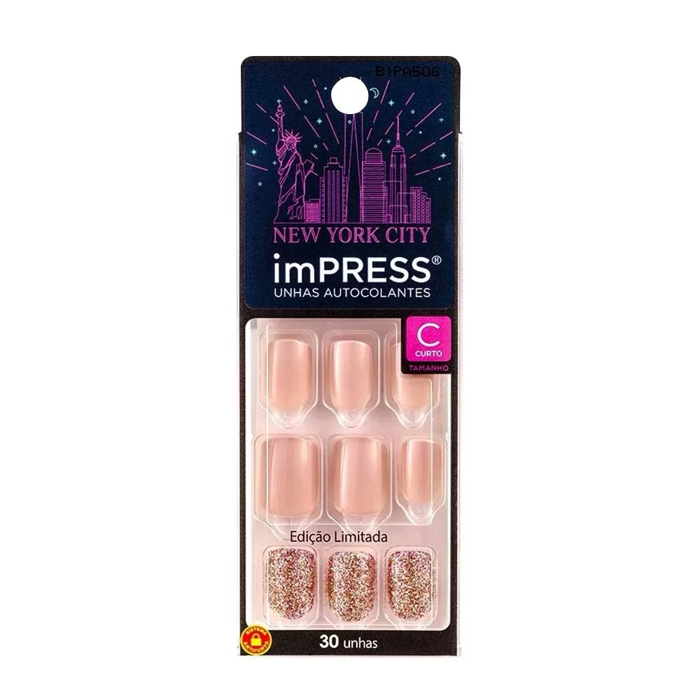Kiss Unhas Impress Nyc R.bipa506br Curto Diversity