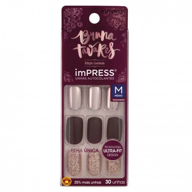 Kiss Unhas Impress R.bipam508br Bt Medium Fashionist