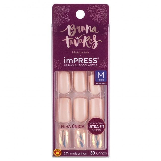Kiss Unhas Impress R.bipam509br Bt Medium Petal Mirror