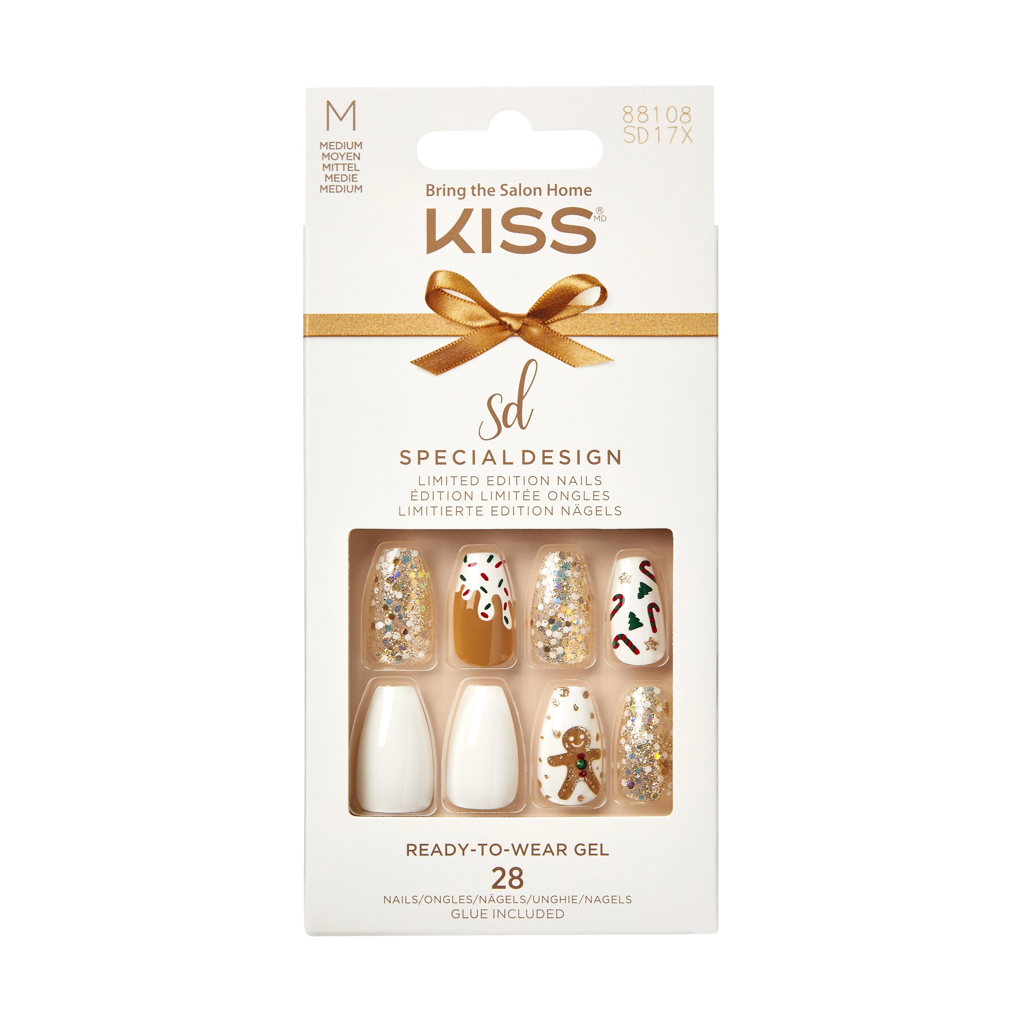 Unhas Posticas Kiss New York Holly Jolly 1un