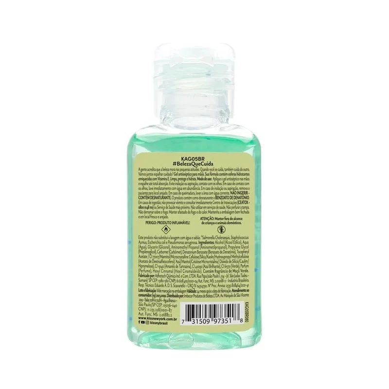 Alcool Em Gel Kiss Ny Maca Verde 1un