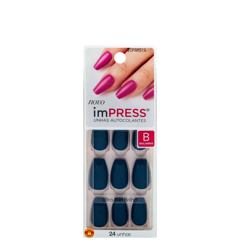 Unha Postica Kiss Ny Impress Bailarina Sapphire 1un