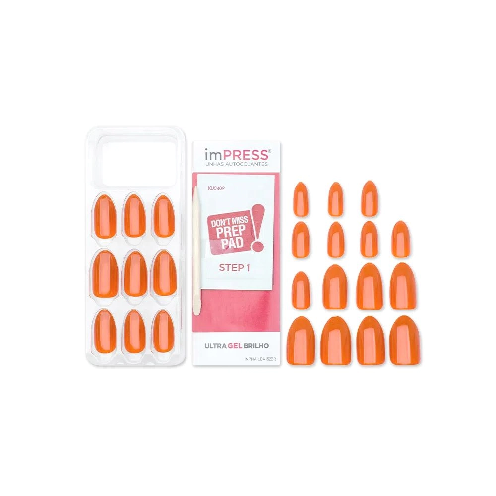 Kiss Unhas Impress Ny Amendoada R.bipam518br Citrine
